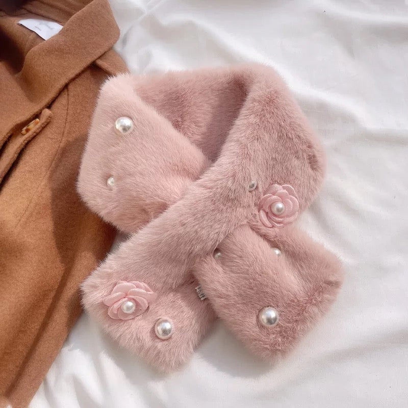 Rillia Faux Fur Scarf- Pink