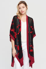 Embroidered Kimono- Red