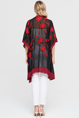 Embroidered Kimono- Red